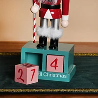 Holiday Time Jingle Mingle Bright Nutcracker Shaped Countdown Calendar, Red, Measures 8.8" in height