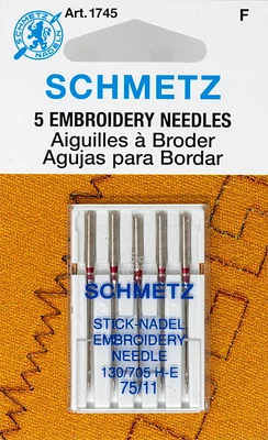 Schmetz® Embroidery Needles, Size 75/11