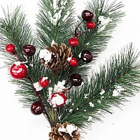 Holiday Time 17IN Pine With Berries/Pinecone Pick