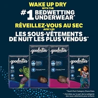 Sous-vêtements de nuit Goodnites pour garçons, Giga Pack, Taille TP - TG | 44-28 Sous-Vêtements Taille TP - TG | 44-28 Sous-Vêtements