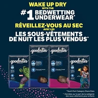 Goodnites Girls' Nighttime Bedwetting Underwear, Giga Pack, Size XS - XL | 44-28 Count, Size XS