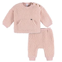 Modern Moments par Gerber - Ensemble de poche Kanga en micro peluche 2 pièces - Rose