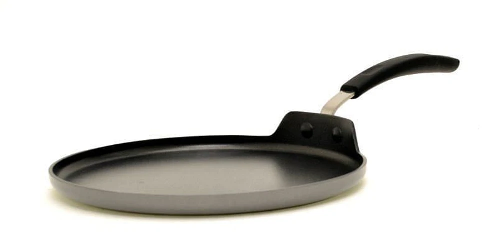 Starfrit La Forge Classic Flat Tava 12-inch Pan with Silicone Handle, Black