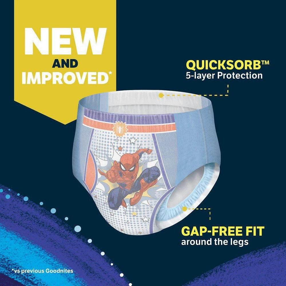 Sous-vêtements de nuit Goodnites pour garçons, Giga Pack, Taille TP - TG | 44-28 Sous-Vêtements Taille TP - TG | 44-28 Sous-Vêtements