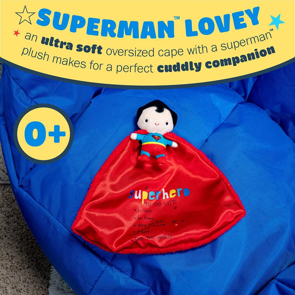 Kids Preferred DC Heroes Superman Lovey Security Blanket, 11 x 11 inches