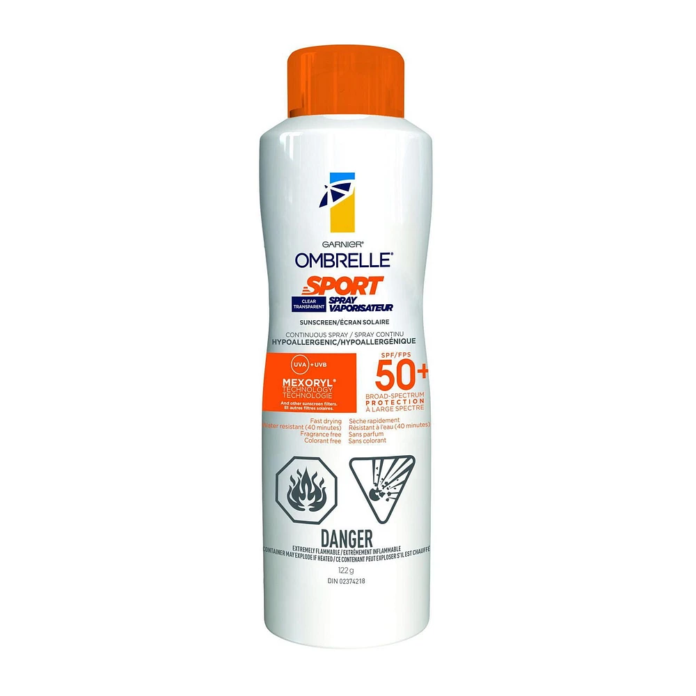 Ombrelle Sport SPF 50+ Sunscreen Spray, 122g, High-Endurance SPF 50+ Sunscreen Spray