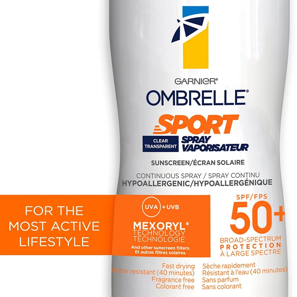 Ombrelle Sport SPF 50+ Sunscreen Spray, 122g, High-Endurance SPF 50+ Sunscreen Spray