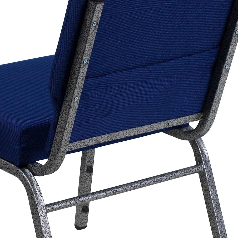 Flash Furniture Hercules Series Navy Blue Fabric Stacking Church Chair