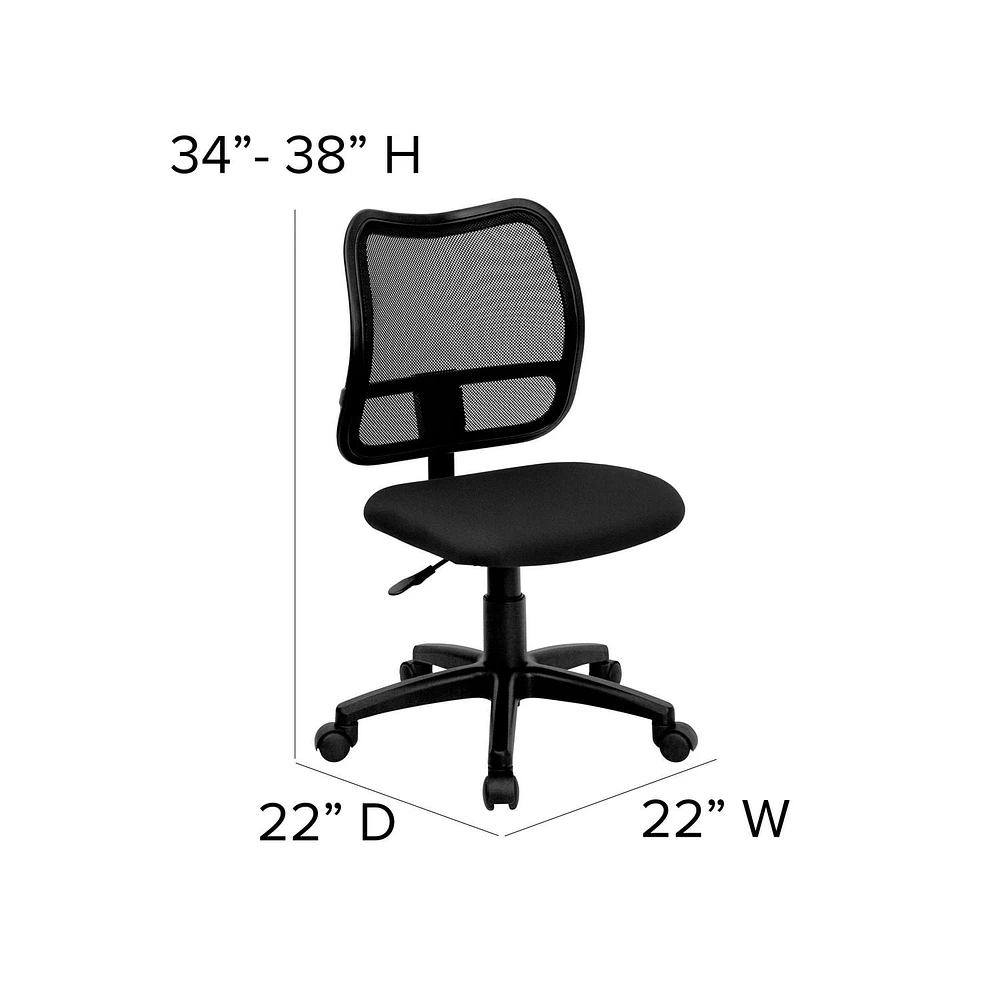 Mid-Back Black Mesh Swivel Task Office Chair