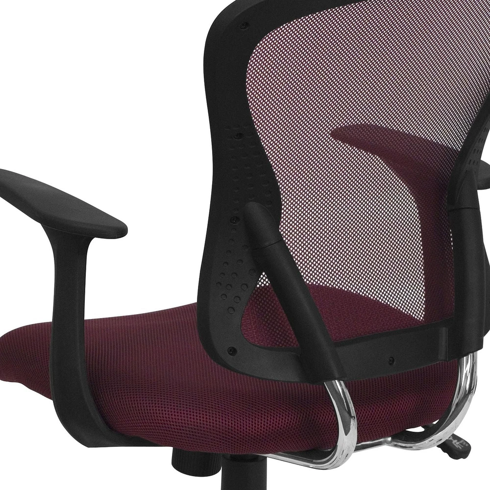 Mid-Back Mesh Swivel Task Chair with Chrome Base and Arms