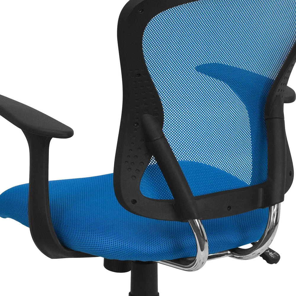 Mid-Back Mesh Swivel Task Chair with Chrome Base and Arms