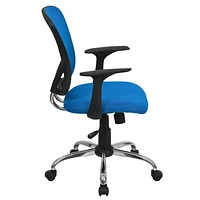 Mid-Back Mesh Swivel Task Chair with Chrome Base and Arms