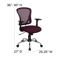 Mid-Back Mesh Swivel Task Chair with Chrome Base and Arms