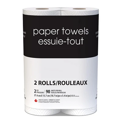 Essuie-tout noir et blanc 2 rouleaux doubles de 90 feuilles
