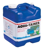 Aqua-Tainer 26 L Container, Space saving rectangular design for easy storage with a molded contour grip.