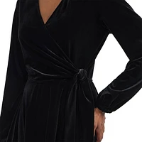 Mexx Women’s Knit Velour Faux Wrap Dress, Sizes: XS-XL