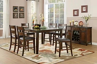 Topline Home Furnishings Burnish Espresso Counter-height 7pc Dining Set