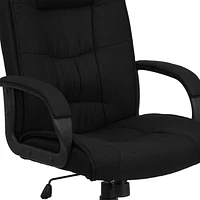 High Back Black Fabric Executive Swivel Chair with Arms