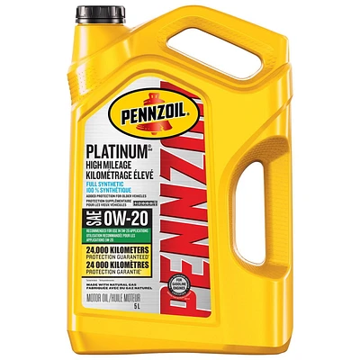 Pennzoil Platinum High Mileage 0W-20 FullSyn, PZL Plat High Mileage 0W-20