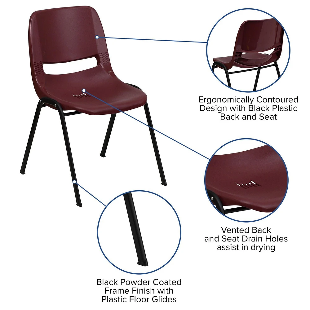 HERCULES Series 880 lb. Capacity Ergonomic Shell Stack Chair