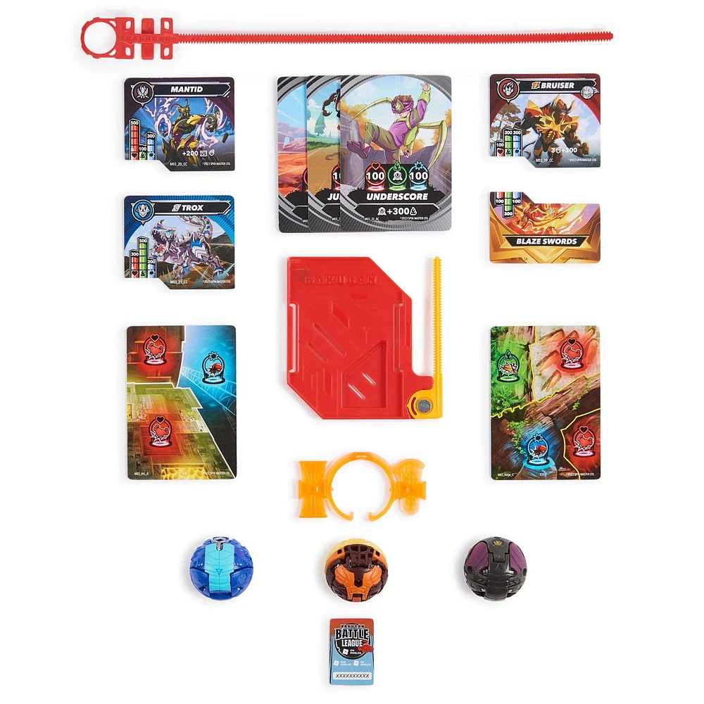 Bakugan Starter 3-Pack, Special Attack Bruiser, Mantid and Titanium Trox, Customizable Spinning Action Figures and Trading Cards, Kids Toys for Boys and Girls 6 and up