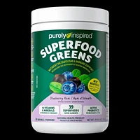 Purely Inspired Greens Powder Superfood Blueberry Acai| Super Greens Powder Organic | Fruit + Veggie Superfood Powder | Green Smoothie Powder, 24 Servings, Superfood Greens Powder