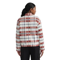 Mexx Women's Soft Brushed Plaid Bomber Jacket, Sizes: xs-xl