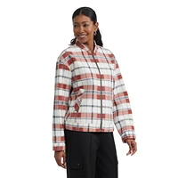 Mexx Women's Soft Brushed Plaid Bomber Jacket, Sizes: xs-xl