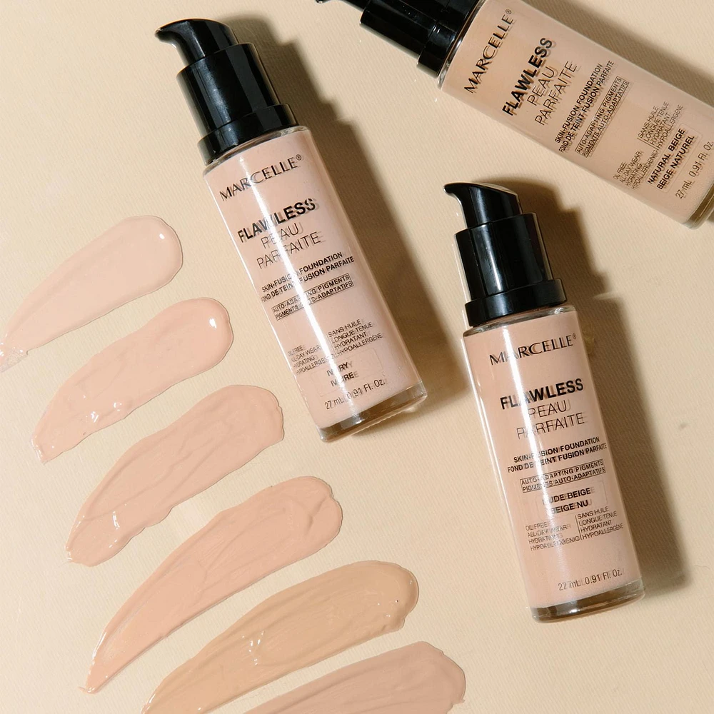 Marcelle Flawless Foundation, Customizable coverage & long-lasting, 27 mL