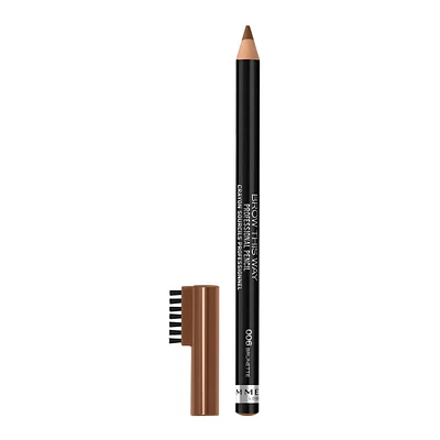 Rimmel Brow This Way Professional Pencil, stunning natural look, 2 in 1 brush & pencil, 100% Cruelty-Free