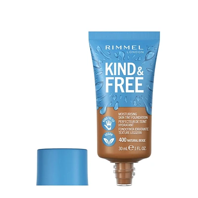 Rimmel KIND & FREE Perfecteur de Teinte 100 % végétalien, formulé avec de la vitamine E, de la pro vitamine B5 et de l'aloe vera Fond de teint végan léger