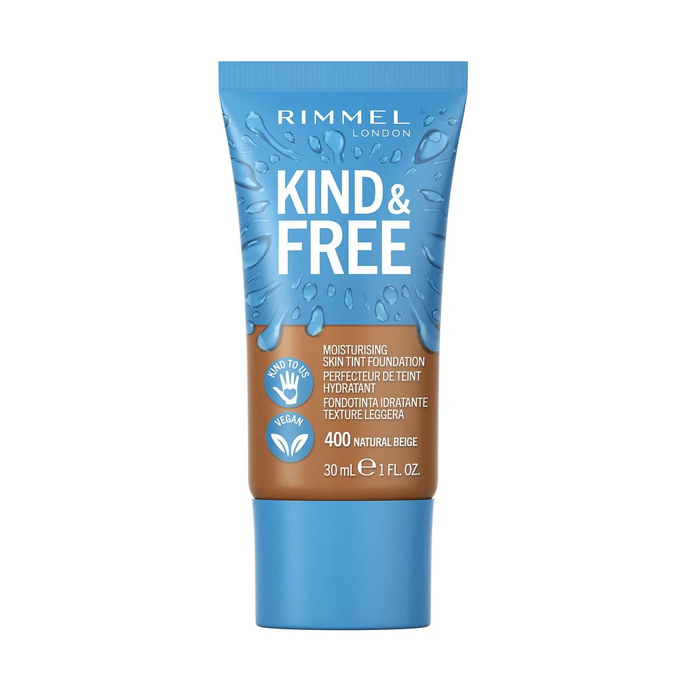 Rimmel KIND & FREE Perfecteur de Teinte 100 % végétalien, formulé avec de la vitamine E, de la pro vitamine B5 et de l'aloe vera Fond de teint végan léger
