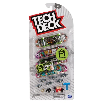 Tech Deck, Ultra DLX Fingerboard 4-Pack, Sk8Mafia, Collectible and Customizable Mini Skateboards, Kids Toys for Ages 6 and up