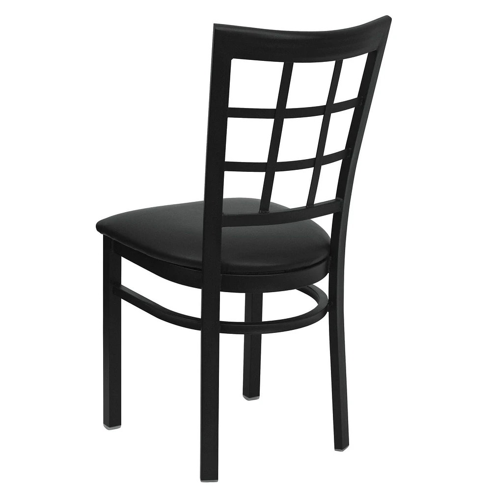 HERCULES Series Black Window Back Metal Restaurant Chair