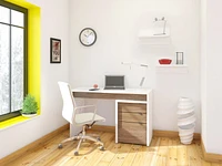 Nexera Liber-T Reversible Desk Panel, White And Walnut