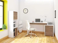 Nexera Liber-T Reversible Desk Panel, White And Walnut