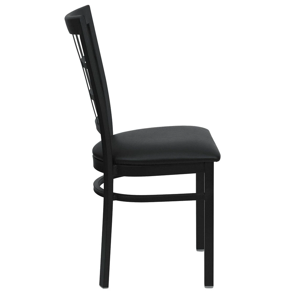 HERCULES Series Black Window Back Metal Restaurant Chair