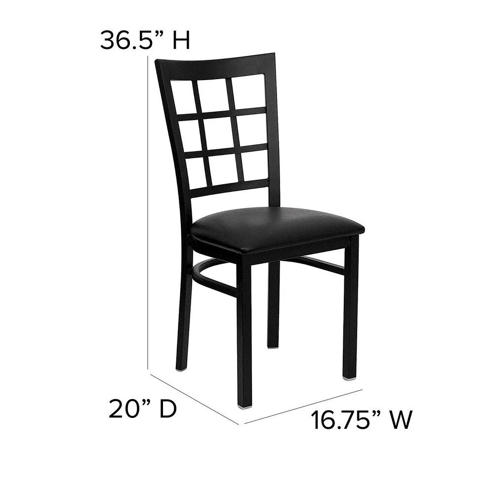 HERCULES Series Black Window Back Metal Restaurant Chair