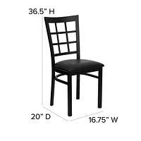 HERCULES Series Black Window Back Metal Restaurant Chair