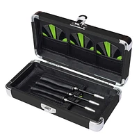 Dublin Steel Tip Darts Set - Includes 3 Darts with Aluminum Shafts, 3 Extra Poly Flights, Dart Wrench, and Case