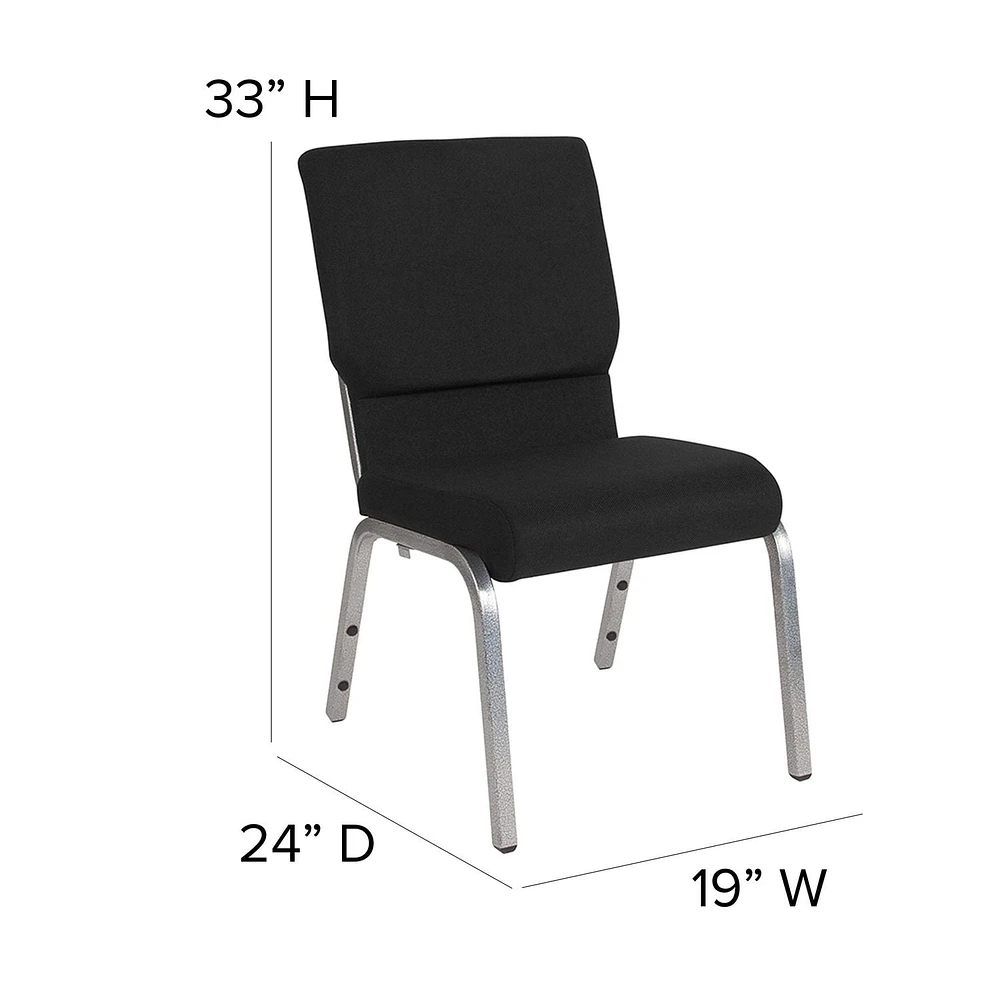 Flash Furniture Hercules Series Black Fabric Stacking Church Chair