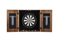 Drifter Solid Wood Dartboard & Cabinet Set - Rustic Oak