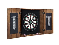 Drifter Solid Wood Dartboard & Cabinet Set - Rustic Oak