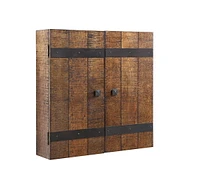 Drifter Solid Wood Dartboard & Cabinet Set - Rustic Oak