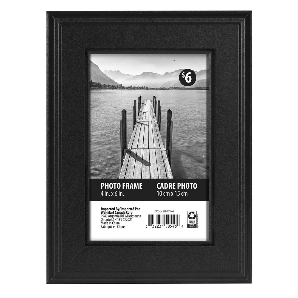 Swift Black Picture Frame, 4" x 6"