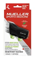 Mueller Green Fitted Wrist Brace, Black, One Size Fits Most, Left Hand