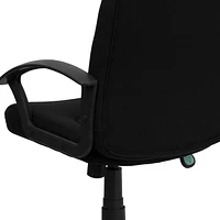 Mid-Back Black Fabric Executive Swivel Chair with Nylon Arms