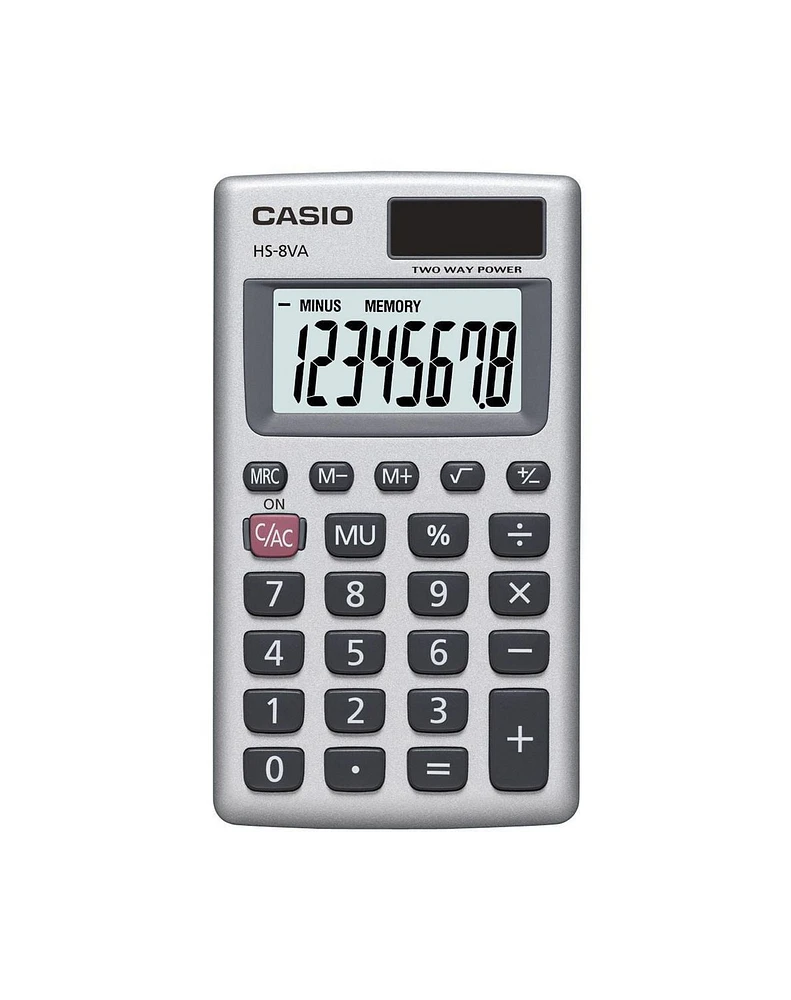 Casio HS-8VA Basic Pocket Calculator, One, Pocket calculator