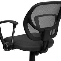 Mid-Back Gray Mesh Swivel Task Chair with Arms