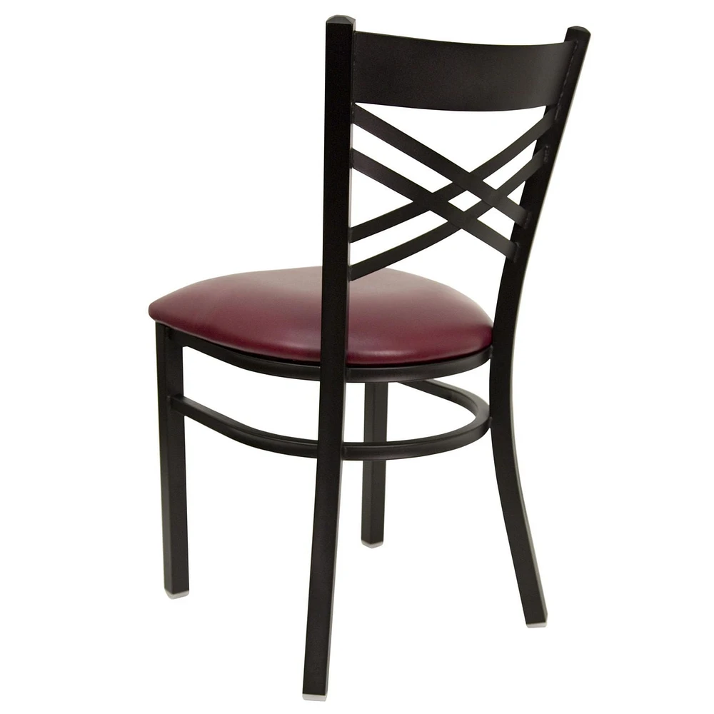 HERCULES Series Black ''X'' Back Metal Restaurant Chair